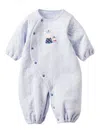 Familiar Embroidered Cotton-blend Romper In Blue