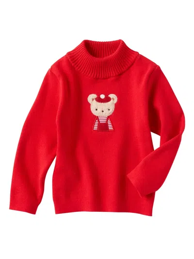 Familiar Kids' Bear-appliquéd Cotton Jumper In Red