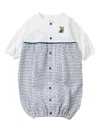 Familiar Bear-embroidered Romper In Blue