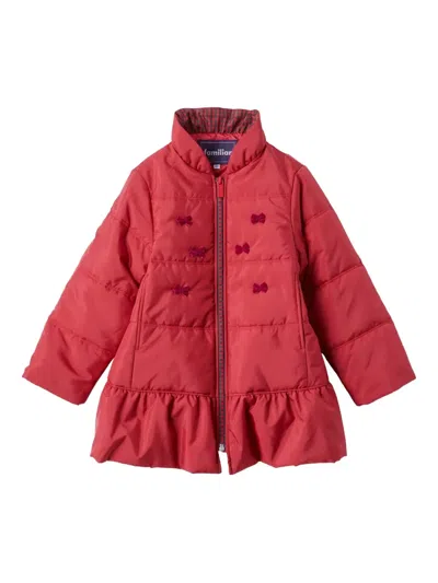 Familiar Bow-detailed Coat In Red