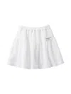 Familiar Broderie-anglaise Flared Skirt In White