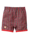 Familiar Check-pattern Swim Shorts In Red