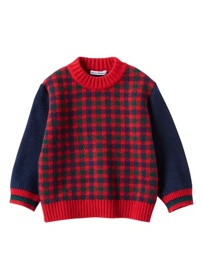 Familiar Kids' Pullover Mit Karomuster In Rot