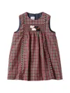 Familiar Check Smocked Dress In Multi