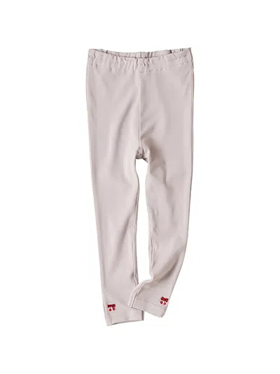 Familiar Kids' Cherry-embroidered Trousers In Gray
