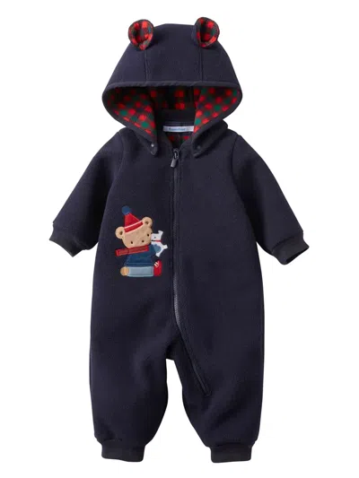 Familiar Babies' Detachable-hood Romper In Blue