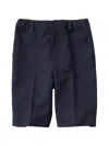 Familiar Elasticated-waist Wool Shorts In Blue