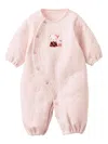 Familiar Embroidered Cotton-blend Romper In Pink