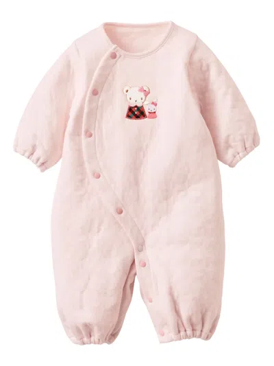 FAMILIAR EMBROIDERED COTTON-BLEND ROMPER