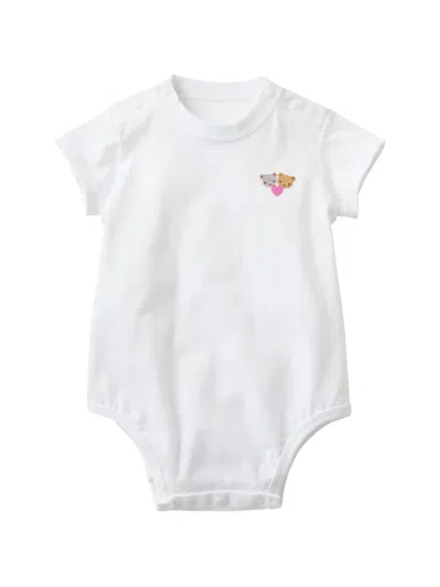 Familiar Babies' Embroidered Logo-print Body In White