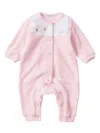 Familiar Embroidered-motif Cotton-blend Body In Pink