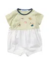 Familiar Embroidered Panelled Romper In Multi