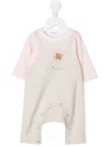 Familiar Embroidered Teddy-bear Detail Babygrow In Pink