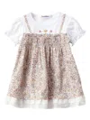 Familiar Floral-print Layered Dress In White