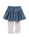 Familiar Gingham-check Ruffled Skirt In Multi