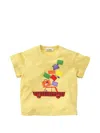Familiar Graphic-patch T-shirt In Yellow