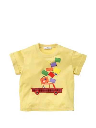Familiar Kids' Graphic-patch T-shirt In Yellow