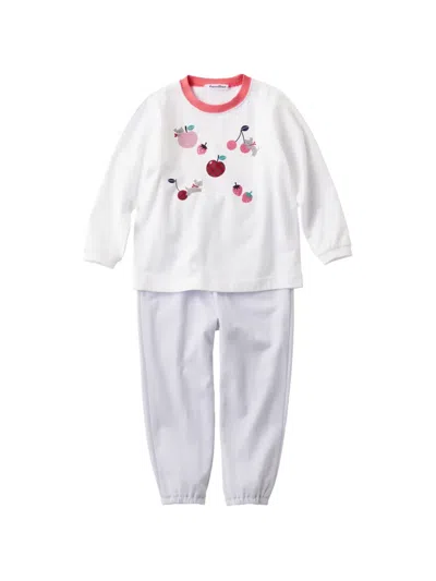 Familiar Kids' Graphic-print Cotton Pajamas Set (set Of Two) In White
