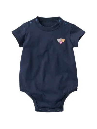 Familiar Babies' Graphic-print Embroidered Body In Blue