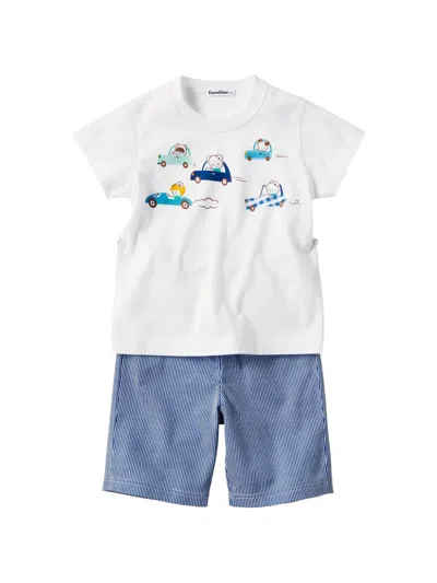Familiar Kids' Graphic-print Striped Pajamas Set (set Of Two) In Multi