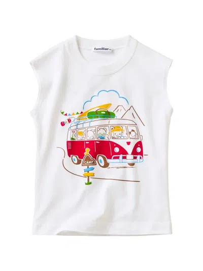 Familiar Kids' Graphic-print Tank Top In White