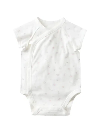 Familiar Babies' Graphic-print Wrap-style Bodysuit In White