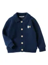 Familiar Intarsia-knit Wool Cardigan In Blue