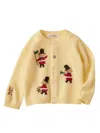 Familiar Intarsia-knit Wool Cardigan In Yellow