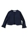 Familiar Cardigan Mit Spitzendetail In Blau