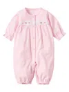 Familiar Lace-embellished Cotton Romper In Pink