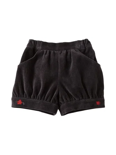 Familiar Kids' Logo-embroidered Corduroy Shorts In Grey