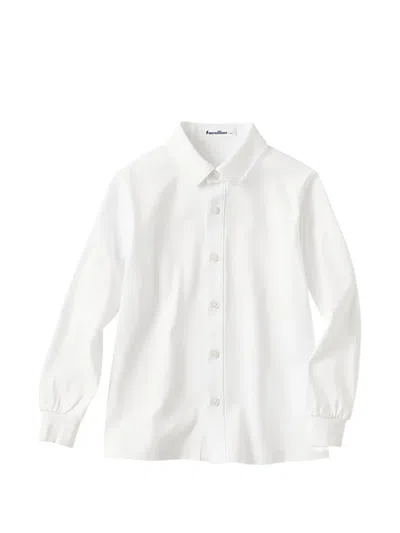 Familiar Kids' Long-sleeve Button-down Shirt In White