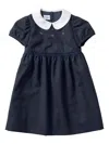 Familiar Motif-embroidered Wool Midi Dress In Blue