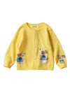 Familiar Patterned Intarsia-knit Cotton Cardigan In Yellow