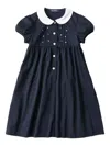 Familiar Peter Pan-collar Embroidered Dress In Blue