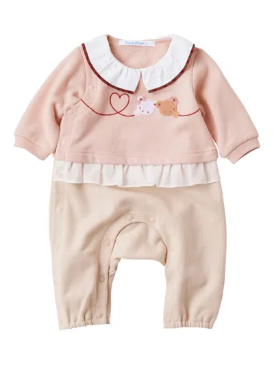 Familiar Babies' Peter Pan-collar Romper In Neutral