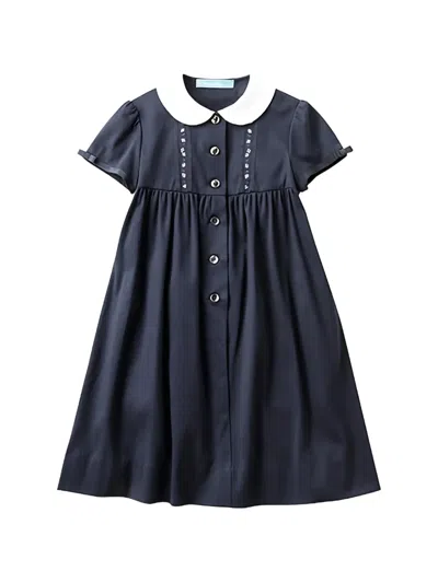 Familiar Kids' Peter Pan-collar Dress In Blue