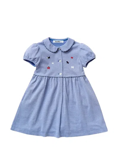 Familiar Kids' Peter Pan-collar Dress In Blue