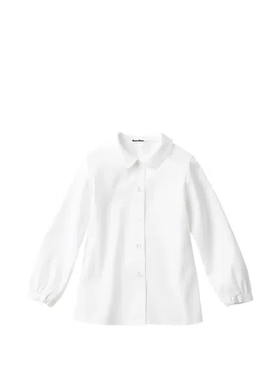 Familiar Kids' Peter Pan-collar Long-sleeve Shirt In White