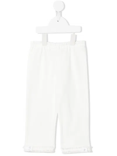 Familiar Kids' Ruffle-hem Trousers In White
