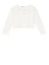 Familiar Ruffled Button-front Cardigan In White