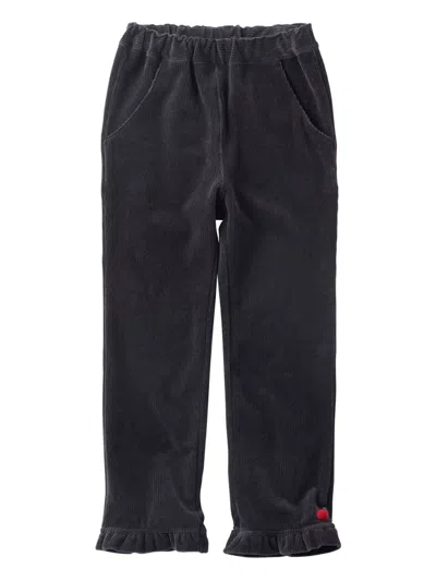 Familiar Ruffled Corduroy Trousers In Gray