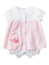 Familiar Ruffled Cotton Dress Set In Pink