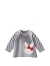 Familiar Striped Rabbit-patch T-shirt In Black