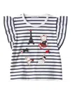 Familiar Striped Ruffled T-shirt In Multi