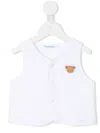 Familiar Embroidered-teddy Vest In White