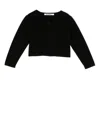 Familiar Tulle-detail Button-up Cardigan In Black