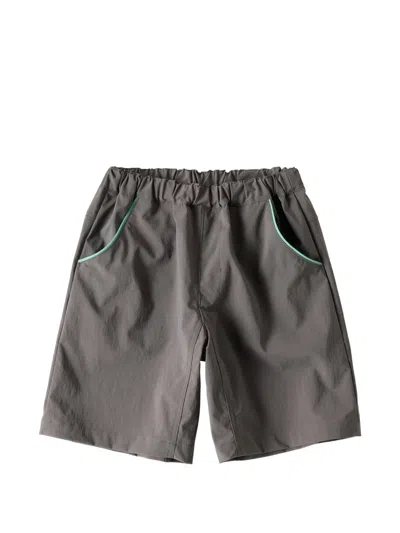 Familiar Kids' Whale-patch Elasticated-waist Shorts In Gray