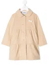 Familiar Wool-blend Tiered Button Coat In Brown