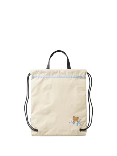 Familiar Kids' X Lesportsac Th City Bear-patch Drawstring Backpack In Neutral